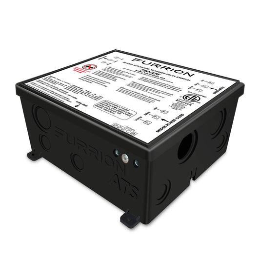 FURRION LLC F50-ATS Furrion 50 Amp Automatic Transfer Switch for RV to changeover input between 125/250Volt AC power sources. With Vibrationsmart & Climatesmart Technology- F50-ATS , Black