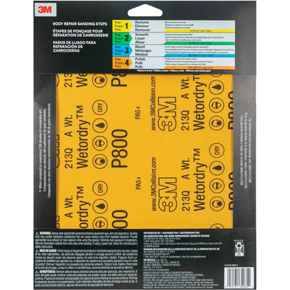3M 32035 3M Wetordry Sandpaper, 32035, 800 Grit, 9 in x 11 in, 5 Sheets Per Pack