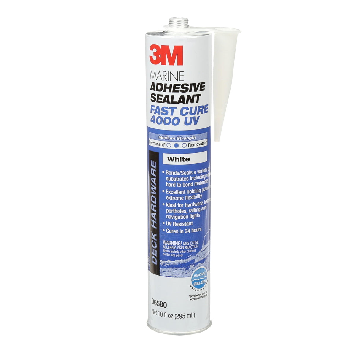 3M 06580 3M Marine Adhesive Sealant 4000UV, PN06580, White, 295 mL Cartridge