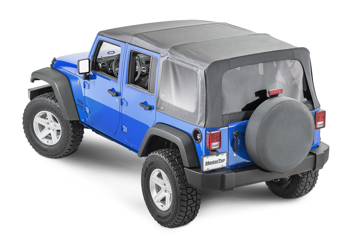 MASTERTOP 15101435 MasterTop Fabric Only Soft Top - Fits Jeep Wrangler JK 4-Door 2007-2009 - Jeep Soft Tops for Wrangler 4 Door Jeep Wrangler Soft Top 4 Door Jeep JKU Soft Top (Fabric Only, Black Diamond)