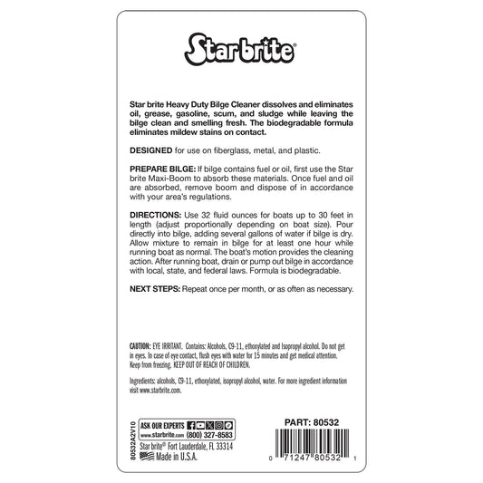 STAR BRITE 080532PW STAR BRITE Heavy Duty Bilge Cleaner - Emulsifies Oil, Fuel & Grease