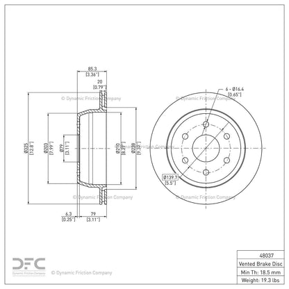 Dynamic Friction 604-48037 DFC Rear Brake Rotor