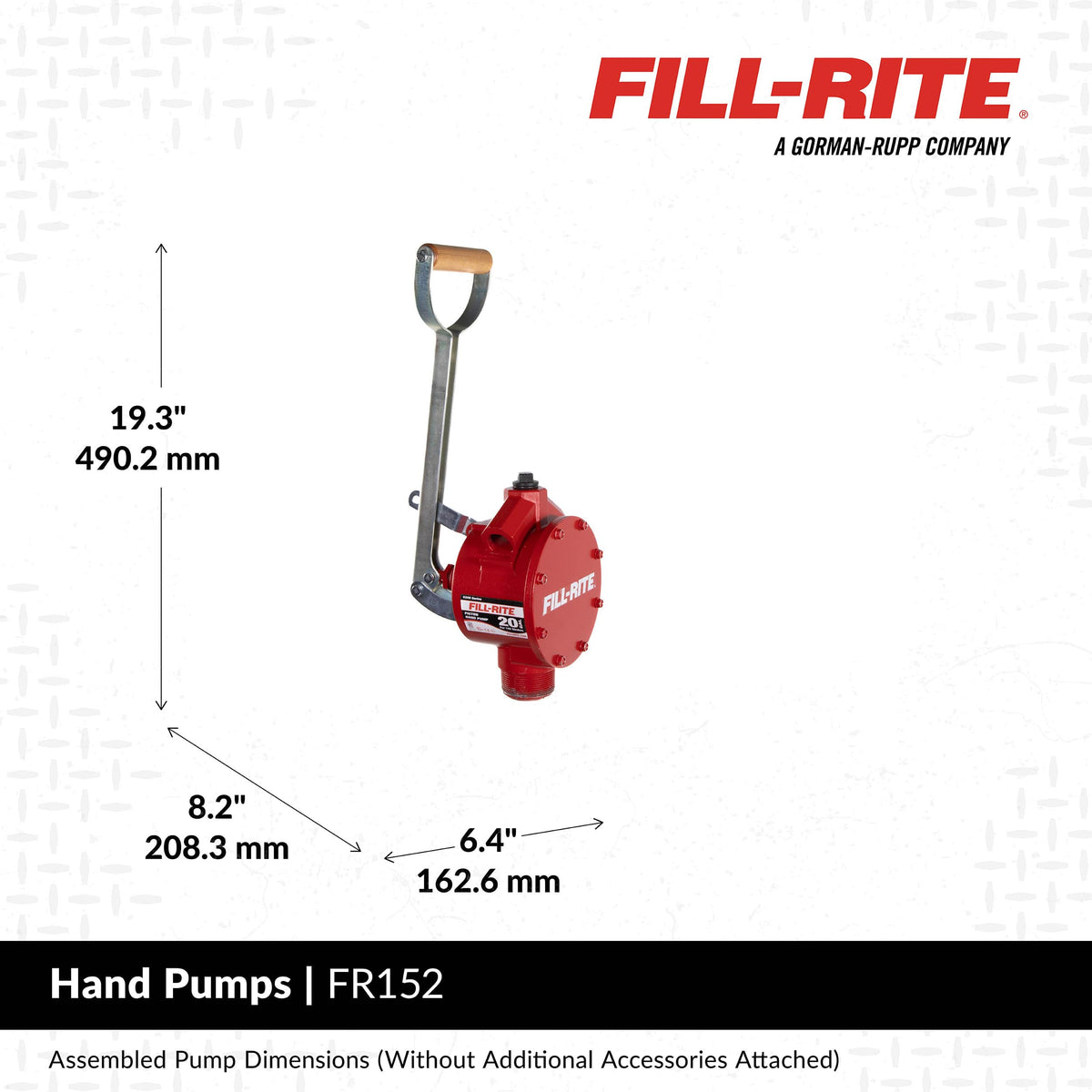 FILL RITE FR152 Fill-Rite FR152 Piston Hand Pump with Hose & Nozzle Spout, Red