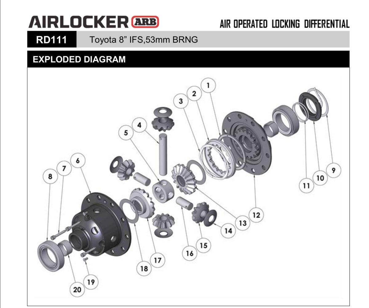 ARB RD111 ARB RD111 Air Locking Differential Toyota 8" Clamshell IFS ARB – 30 Spline (3.91 & Up)