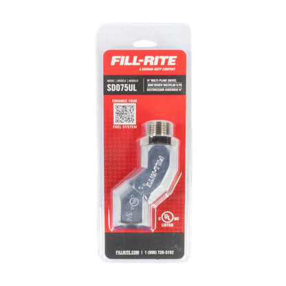 FILL RITE SD075UL Fill-Rite SD075UL 3/4" Multi-Plane Fuel Nozzle Swivel - Heavy-Duty, 360° Rotation, Reduces Hose Wear & Kinking, Improves Safety & Fueling Efficiency