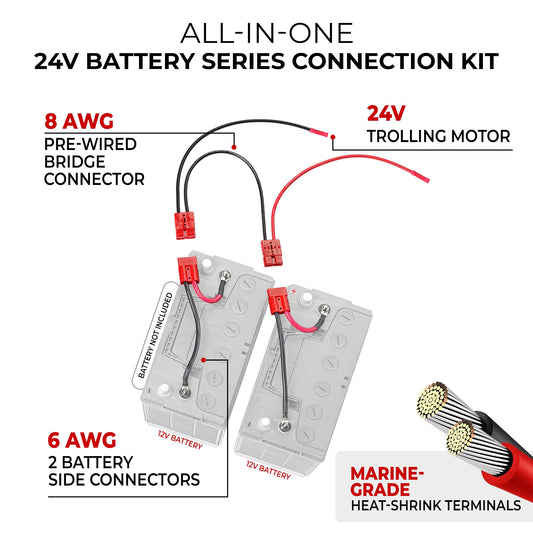CONNECT EASE RCE24VBK Connect-Ease RCE24VBK 24-Volt Trolling Motor Connection Kit with Out On-Board Charging