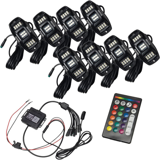 Oracle 5895-339-8 Oracle Lighting 5895-339-8: Colorshift RGB+W Underbody Wheel Well Rock Light Kit (8 Pcs)