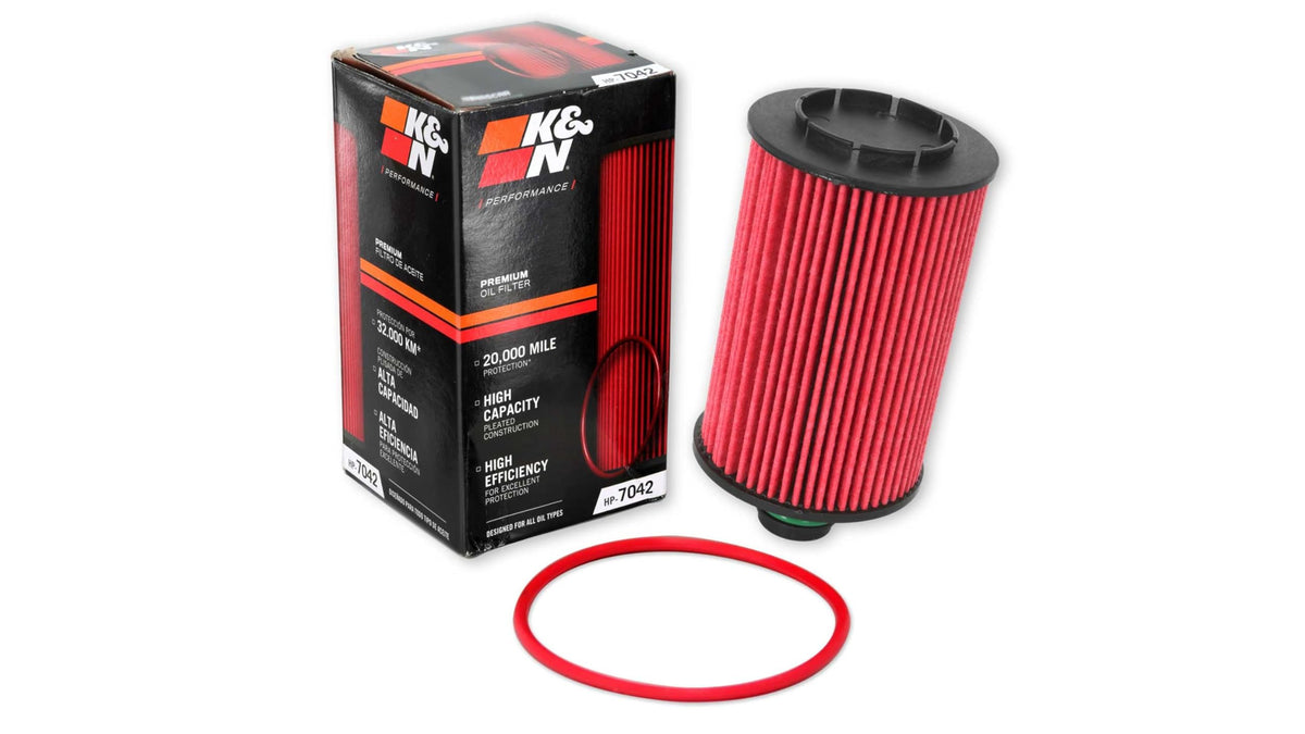 K&N FILTER HP-7042 K&N Oil Filter: 20,000 Mile Engine Protection, High Efficiency, HP-7042