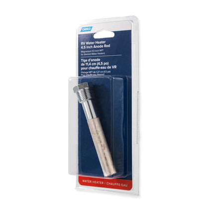 CAMCO 11553 Camco Magnesium RV Water Heater Anode Rod - Compatible with Atwood Heaters - 1/2 inch NPT x 0.5 inch D x 4.5 inch L - Extends The Life of Your Water Heater - (11553)