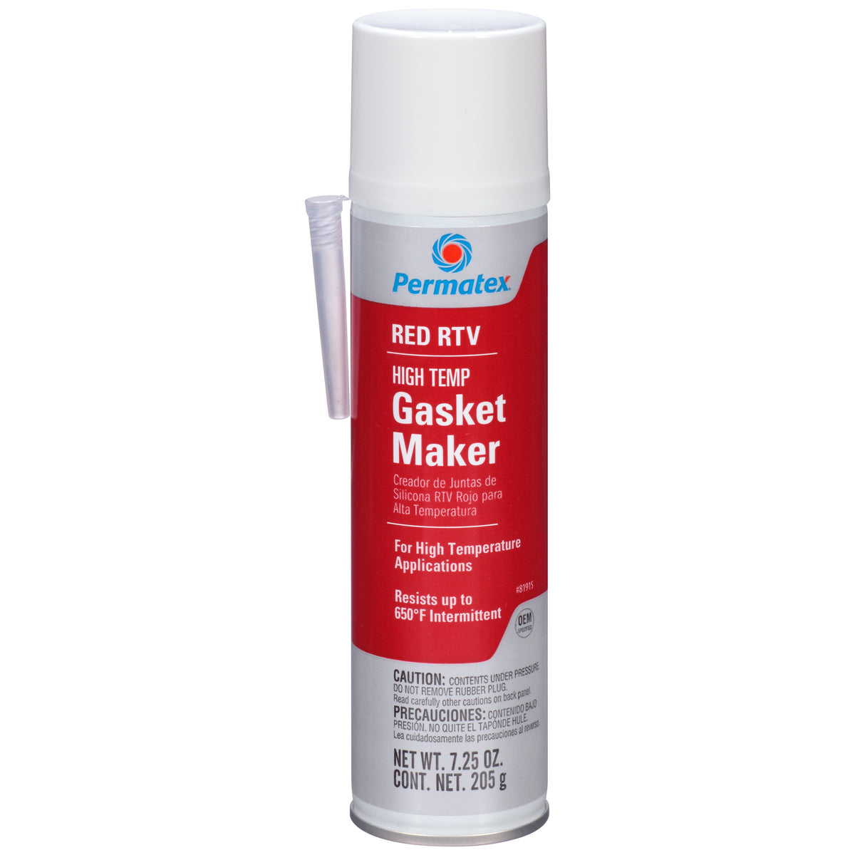 PERMATEX 81915 Permatex 81915 High-Temp Red RTV Silicone Gasket, 7.25 oz. Automatic Tube