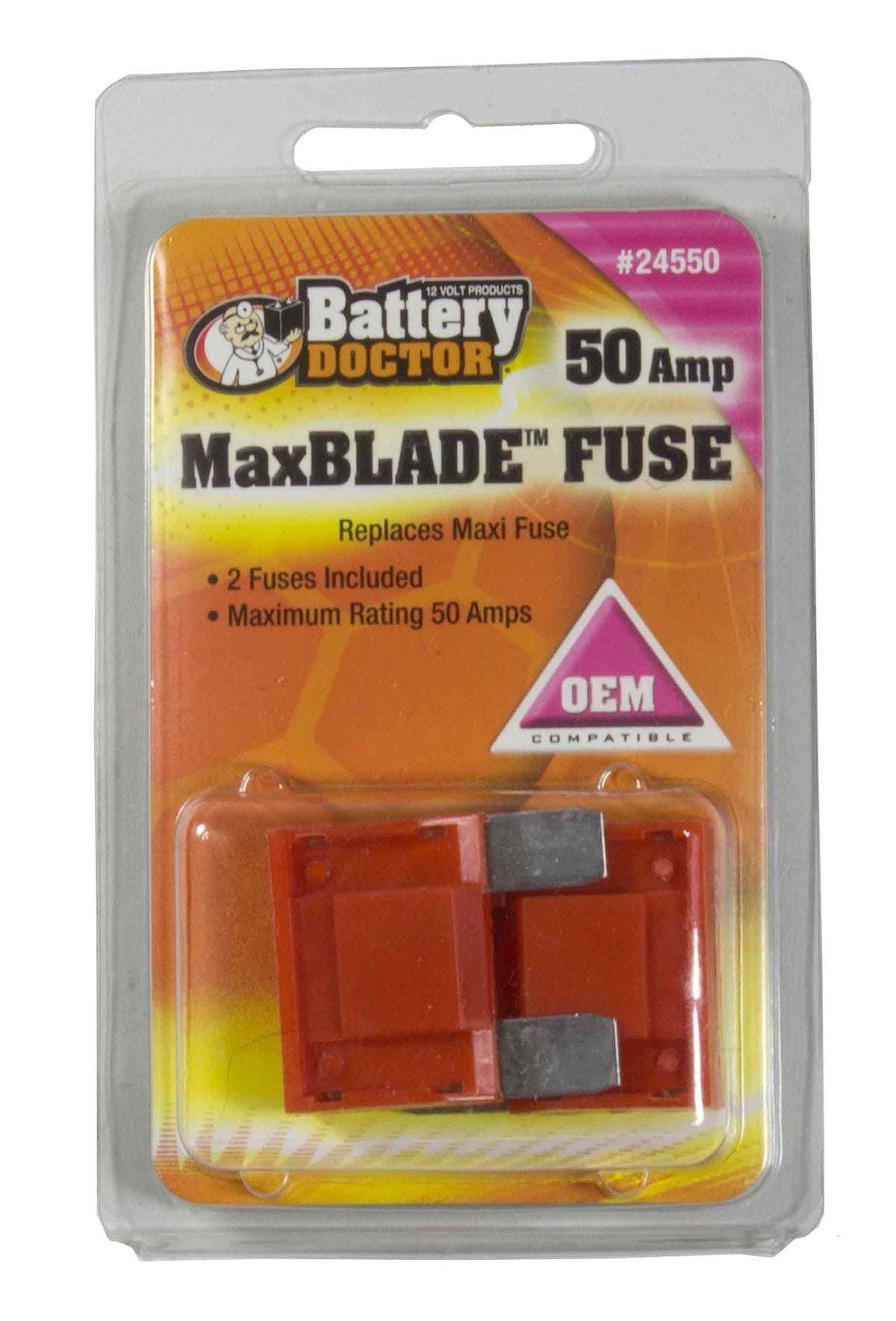 Wirthco 24550 Battery Doctor 50 Amp MaxBlade Fuse, Red, 2 Pack