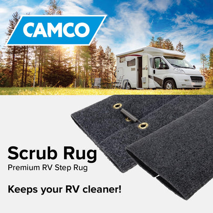 CAMCO 42925 Camco Wrap Around RV Step Rug - for Manual & Electric RV Steps - Easy Install, No Tools Required - Fits 18" Wide RV Steps - Weather-Resistant (42925)
