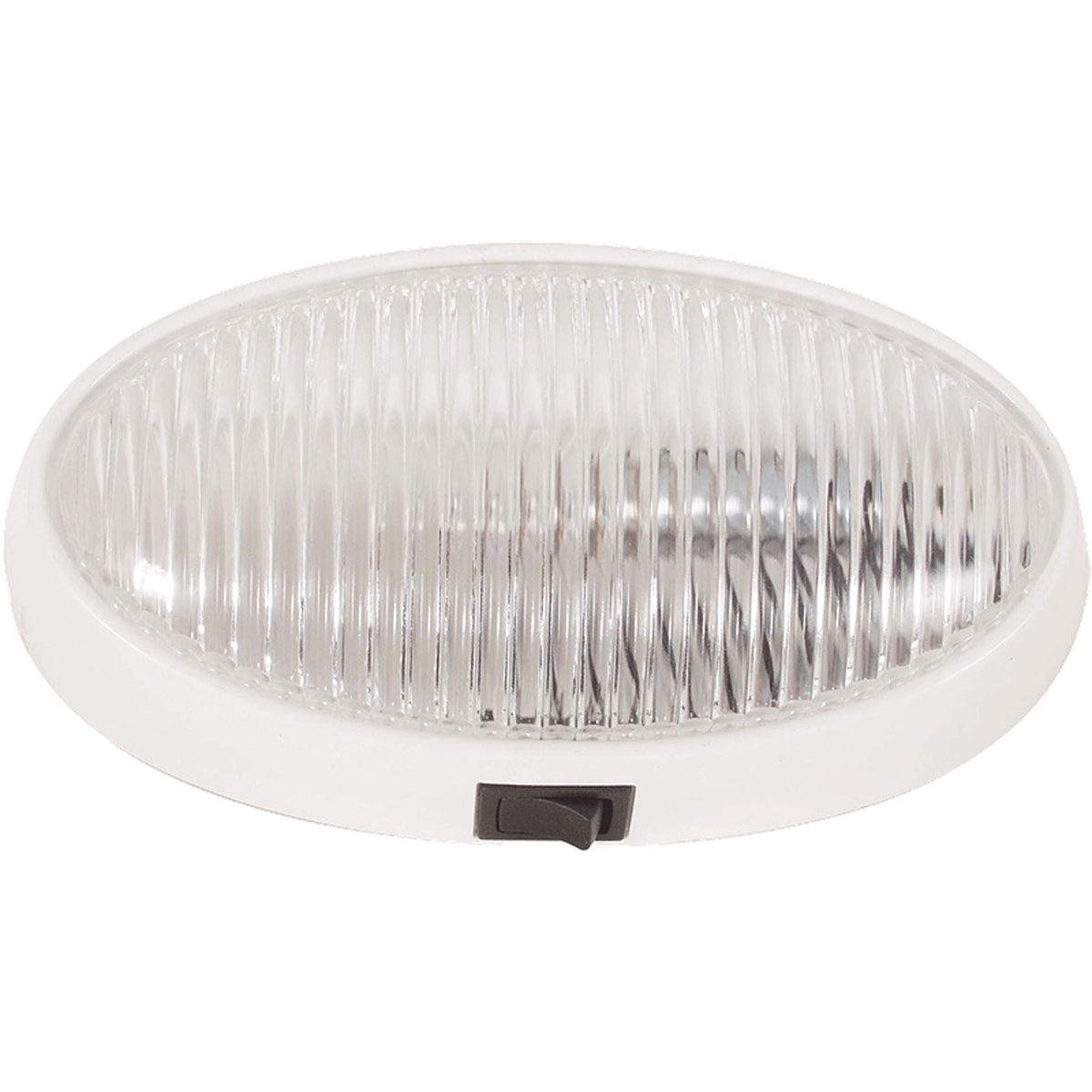 OPTRONICS RVPL7CFS Optronics RVPL7CFS Surface Mount Porchlight - Clear Oval, White Housing