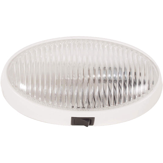OPTRONICS RVPL7CFS Optronics RVPL7CFS Surface Mount Porchlight - Clear Oval, White Housing