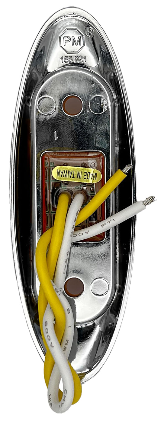 RV DESIGNER L931 RV Designer L931 - Amber Oblong w/Chrome Bezel LED Marker/Clearance Light