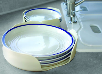 CAMCO 43601 Camco Stack-A-Plate Holder | 2 Different Sizes of Plate Holders | One Plate Holder Fits Plates Up to 7.25” & Other Dish Holder Fits Plates Up to 10.25” | Great for Travel, RV Storage & More (43601)