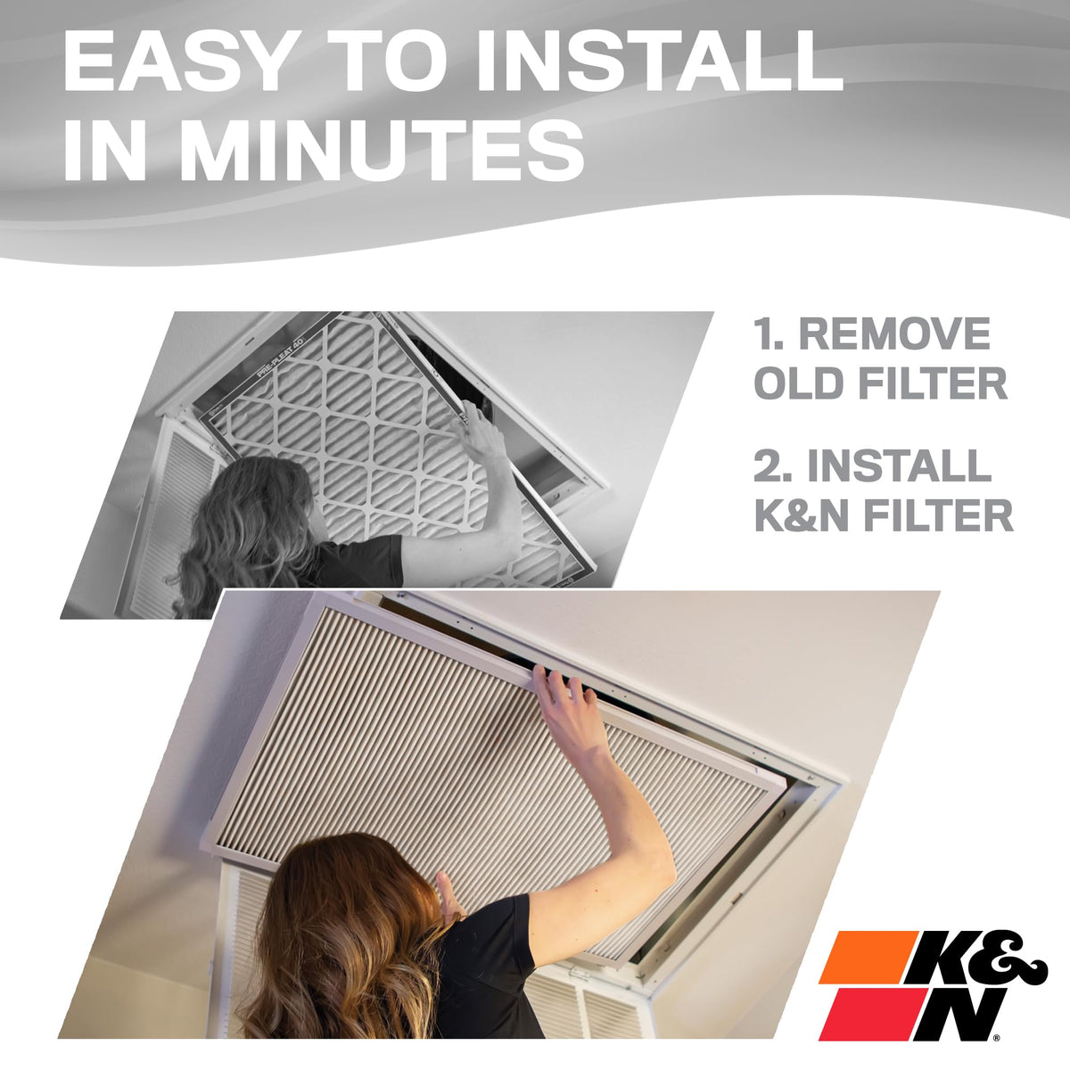 K&N FILTER HVC-8-11625 K&N 16X25X1 HVAC Furnace Air Filter, Lasts a Lifetime, Washable, Merv 8, the Last HVAC Filter You Will Ever Buy, Breathe Safely at Home or in the Office, HVC-8-11625