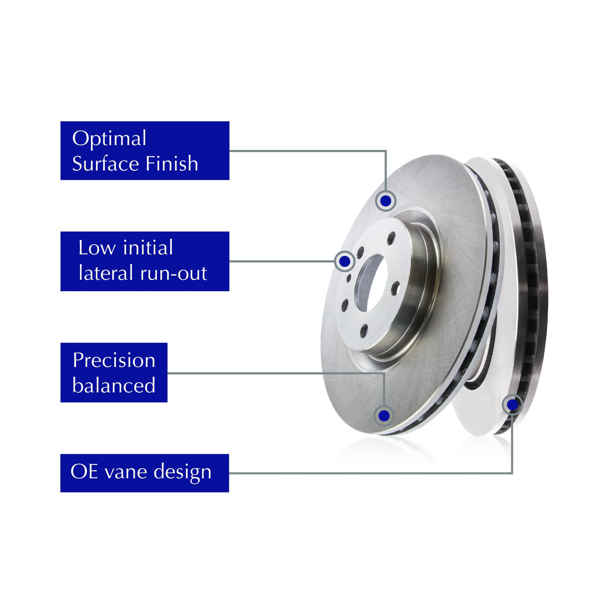 Centric Parts 121.65057 C-Tek Automotive Front Brake Rotor