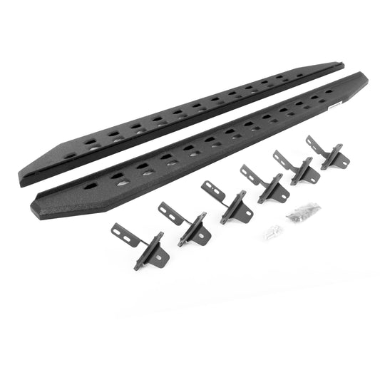 GO RHINO 69412973ST RealTruck RB20 Slim Running Boards & Brackets | Galvanized Steel, Protective Bedliner Coating | 69412973ST | Fits 2021-2026 Ford Bronco 4-Door (Excludes Bronco Sport)