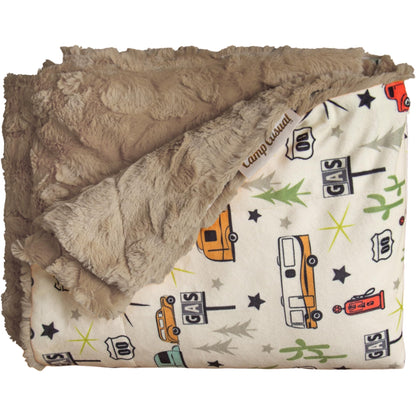 CAMP CASUAL CC-005RTG Throw Blanket for Camping - Plush Reversible Camping Blanket for Indoor & Outdoor Settings - Machine Washable Soft Blanket - 100% Polyester Cozy Blanket with Retro-Inspired Patterns, Camp Casual