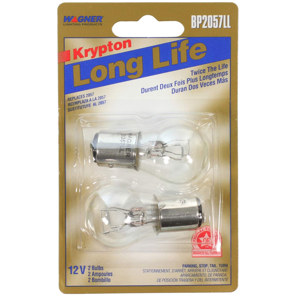 WAGNER BP2057LL Wagner Lighting BP2057LL Long Life Multi-Purpose Light Bulb Card of 2