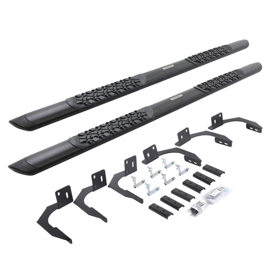 GO RHINO V3409980T Go Rhino V3409980T V-Series V3 Aluminum Side Steps and Mounting Brackets Kit - Textured Black for Ram 11-14 1500, Dodge 09-10 Ram 1500 (Extended Cab Pickup)
