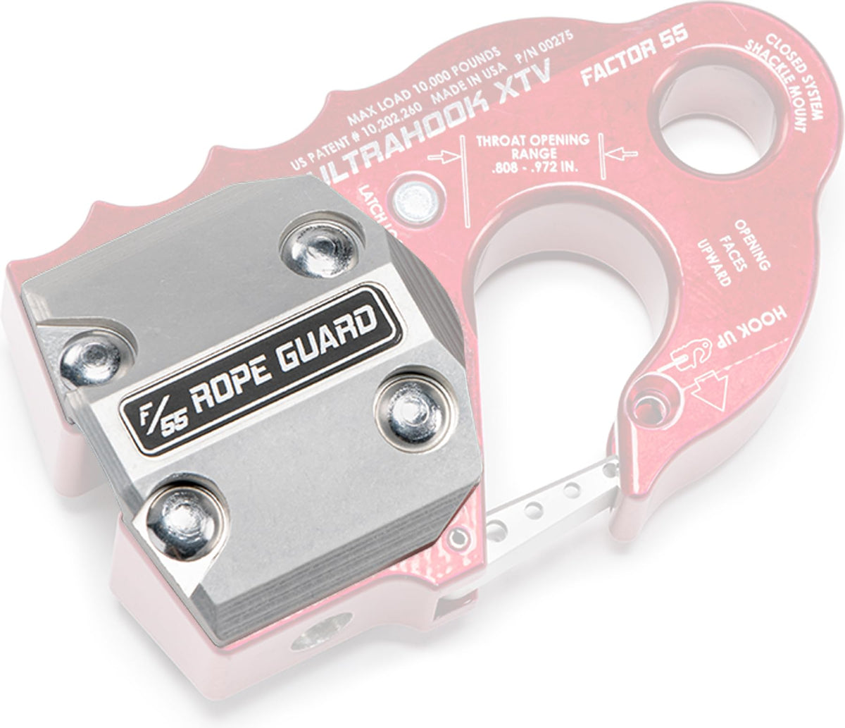 FACTOR 55 00382 Factor 55 UltraHook XTV Rope Guard for Synthetic Rope Protection, for XTV Powersport Vehicles, Silver
