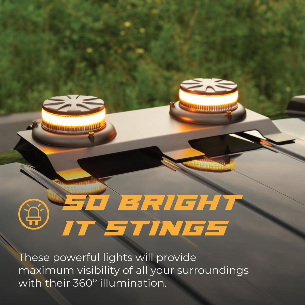 Putco 950111-01 Putco Amber Dual-Beacon LED Strobes with Third Brake Light Mounting Bracket Fits 2015-2026 Ford F-150/2017-2026 Ford Super Duty