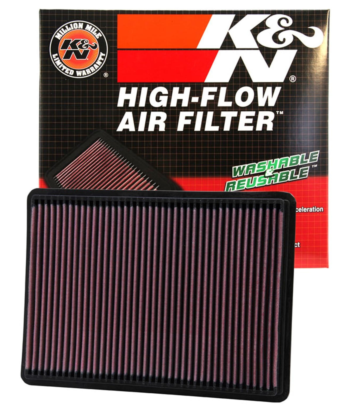 K&N FILTER 33-2233 K&N High-Flow Original Lifetime Engine Air Filter: Washable, 33-2233