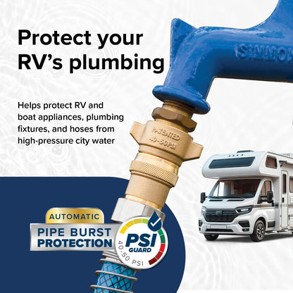CAMCO 40055 Camco Brass Marine/RV Water Pressure Regulator - Drinking Water Safe