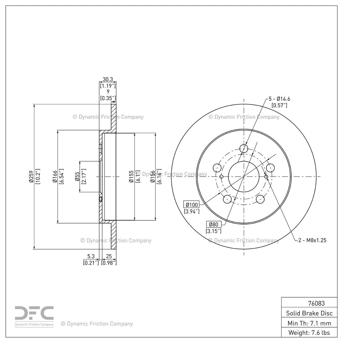Dynamic Friction 604-76083 DFC Rear Brake Rotor