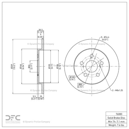 Dynamic Friction 604-76083 DFC Rear Brake Rotor