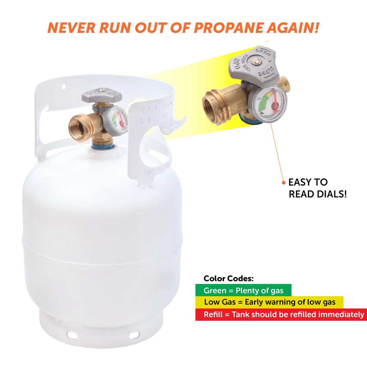 FLAME KING YSN5LB-GAUGE Flame King 5LB (1.25-Gallon Capacity) EMPTY Propane Tank w/Built-in Gauge