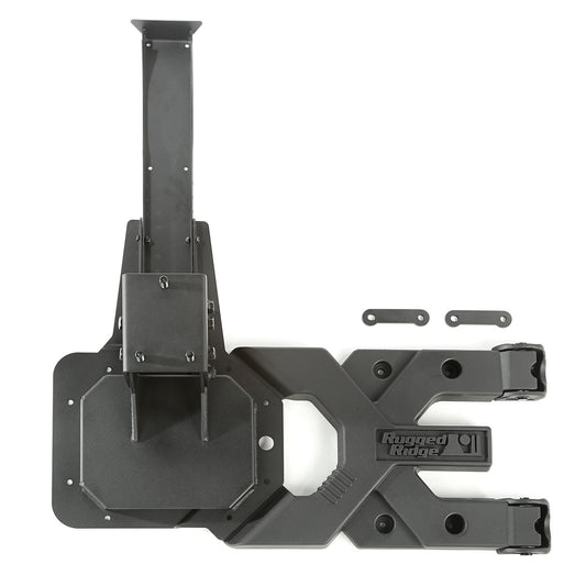 RUGGED RIDGE 11546.50 Rugged Ridge HD Tire Carrier Kit - Fits 2007–2018 Jeep Wrangler JK - Heavy-Duty Construction with Solid Aluminum Hinge Casting & Forged Steel Hinge Brackets