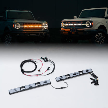 PUTCO 92852 Putco Luminix LED Grille Emblem, Fits 2021-2027 Ford Bronco, w/Front Camera - Amber & White