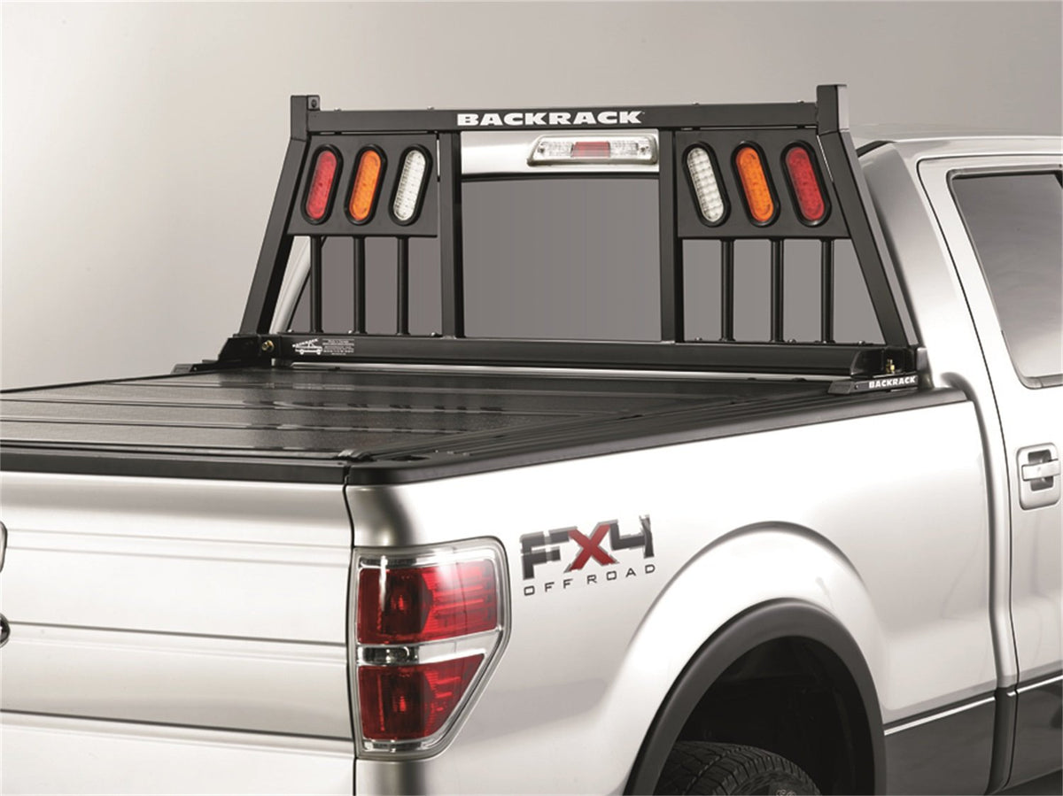 BACKRACK 147TL RealTruck BACKRACK Three Light Rack Frame Only | Black, No Drill | 147TL | Fits 1999-2025 Ford F-250/F-350/F-450; 2017-2025 Ford F-550