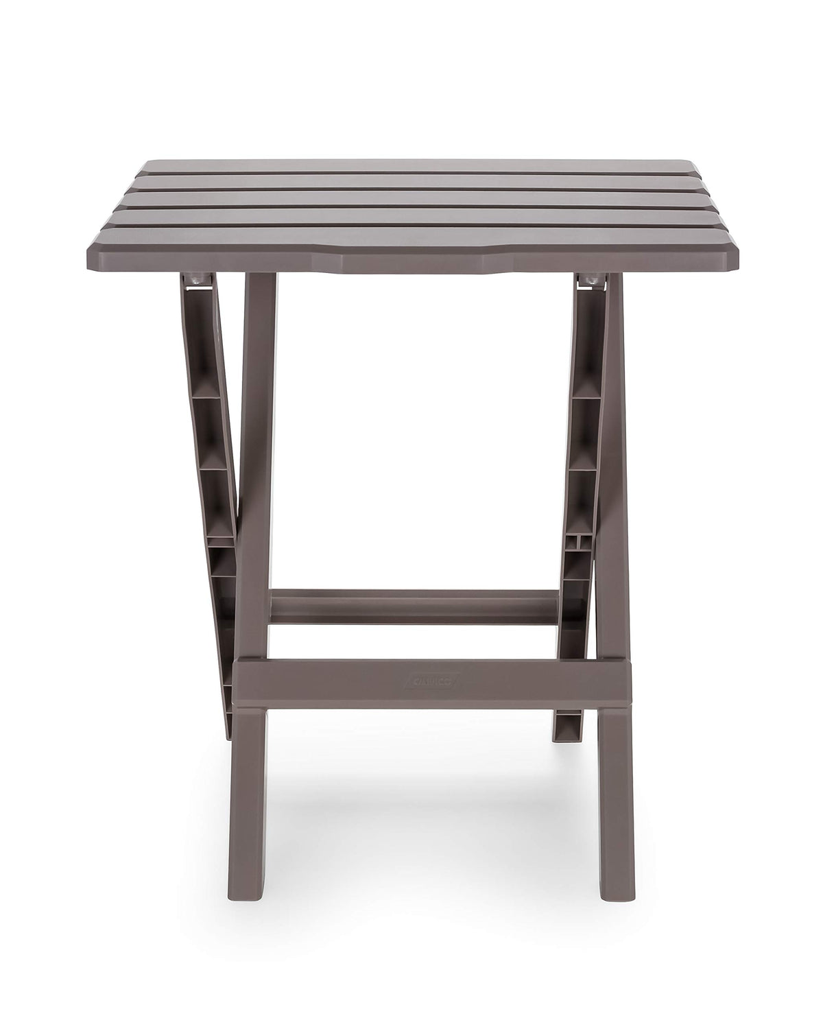CAMCO 51887 Camco Adirondack Style Folding Plastic Large Table with Footrest Design and Easy to Setup Construction for Indoor or Outdoor Use, Taupe