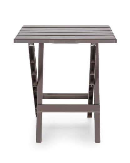 CAMCO 51887 Camco Adirondack Style Folding Plastic Large Table with Footrest Design and Easy to Setup Construction for Indoor or Outdoor Use, Taupe