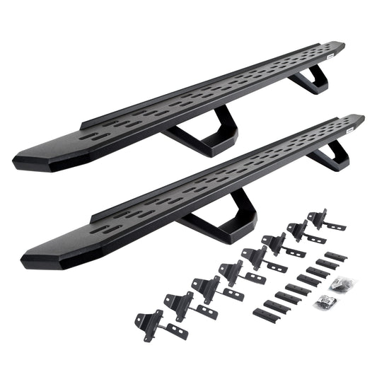 GO RHINO 6965168720PC Go Rhino RB30 Running Boards, Brackets, & 2 Pair of Drop Steps | Galvanized Steel, Textured Black | 6965168720PC | Fits 2020-2024 Jeep Gladiator, 4-Door