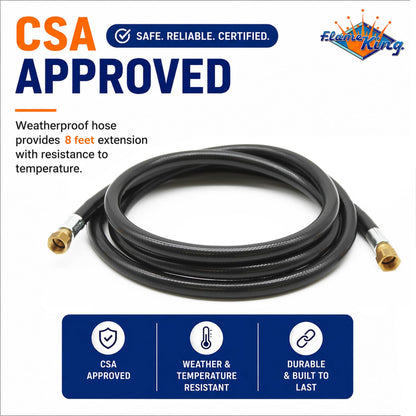 FLAME KING MB100159-96 Flame King 96-inch 3/8" ID Thermoplastic Propane Hose with female flare swivels