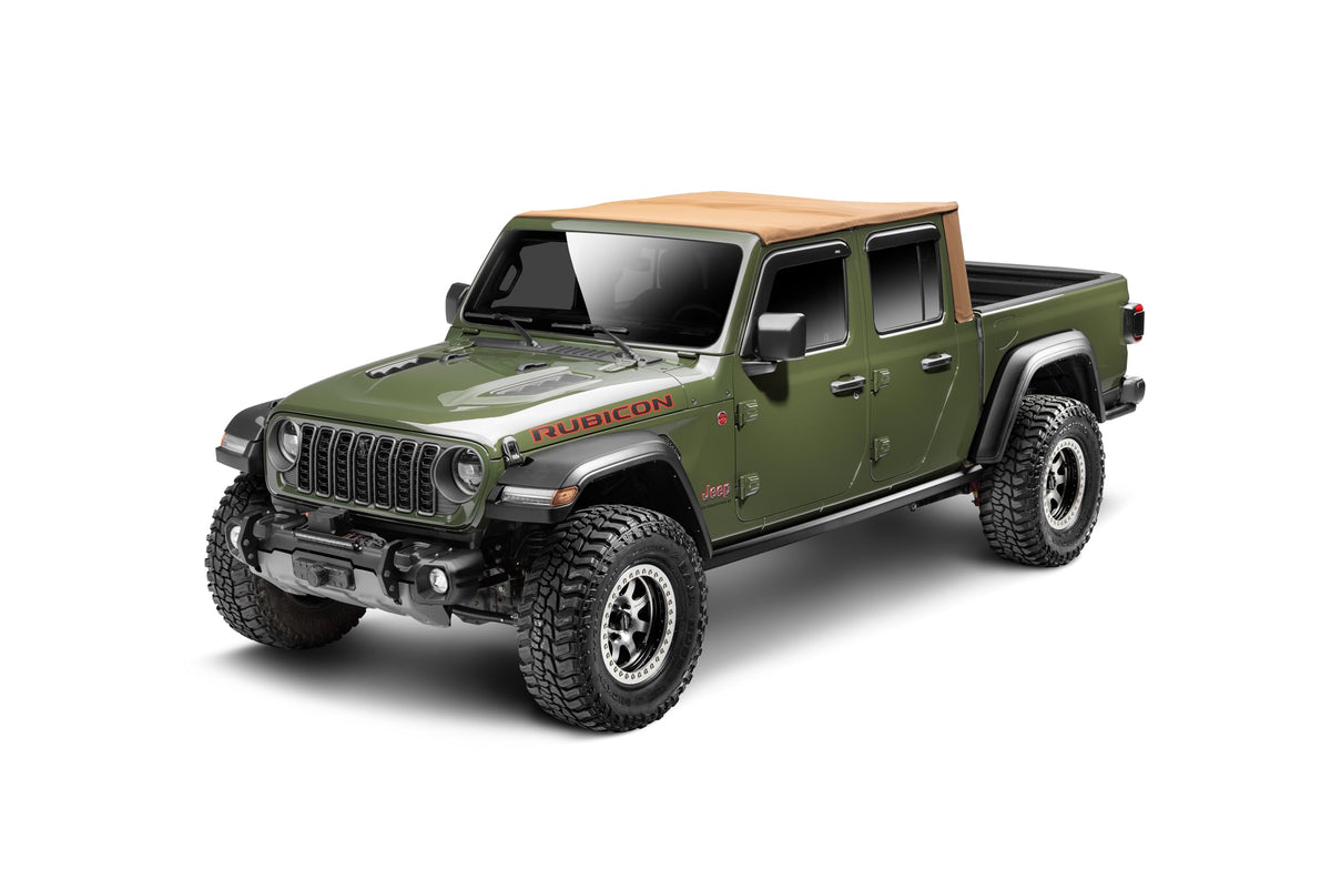 RUGGED RIDGE 13863.33 Rugged Ridge Voyager Soft Top for Jeep Wrangler JLU | Frameless, Flip-Back Design, Tan, Premium Twill Cloth | 13863.33 | Fits 2018-2025 Jeep Wrangler JLU 4- Door