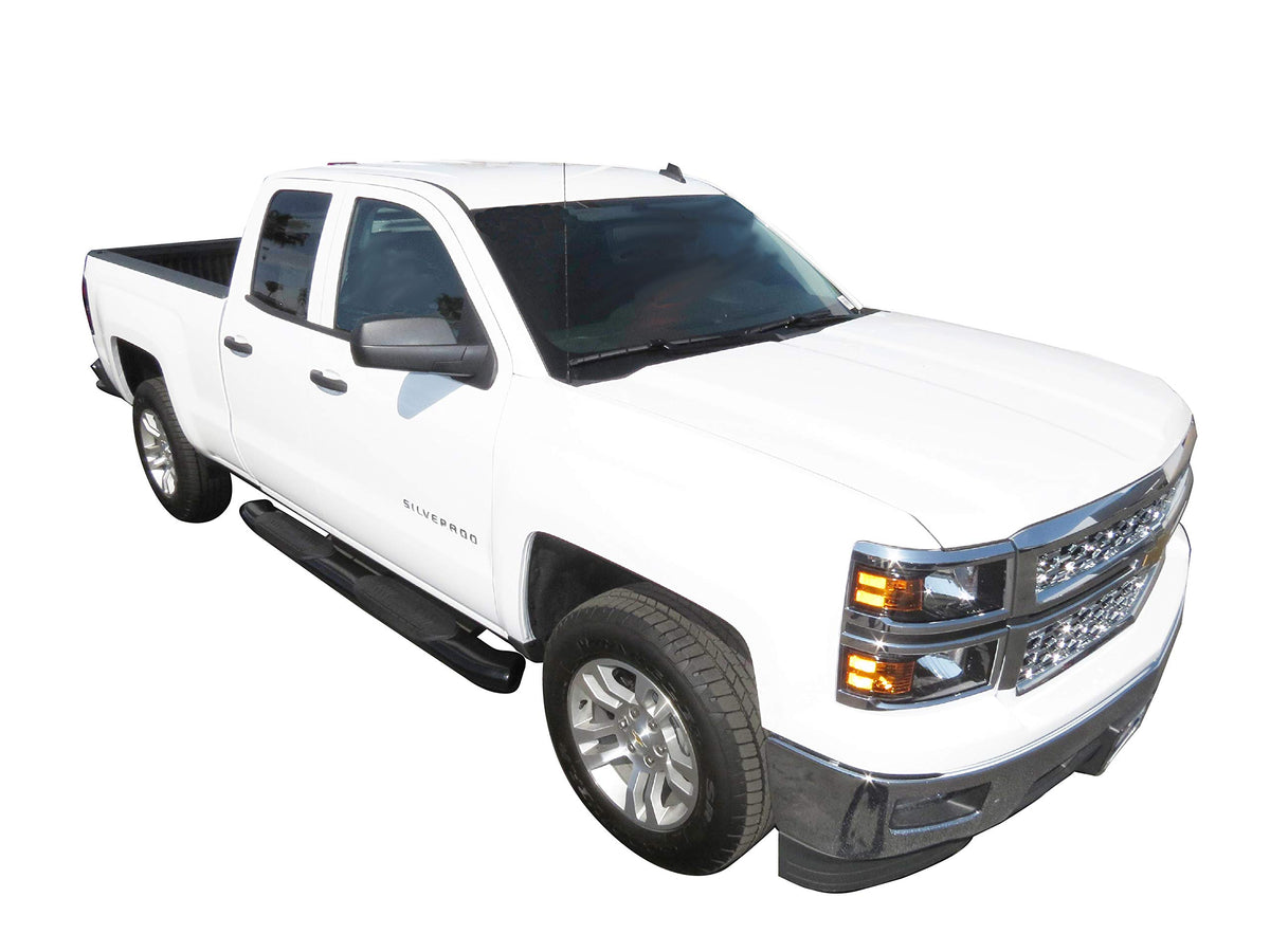TRAILFX A8252B TrailFX Nerf Bars Fits Chevrolet Silverado 1500 Crew Cab 2020-2021 – Black Powder Coated Steel 6 Inch Oval Bent Side Steps with Step Pads Welded End Caps Rocker Panel Mount
