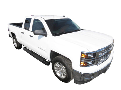 TRAILFX A8252B TrailFX Nerf Bars Fits Chevrolet Silverado 1500 Crew Cab 2020-2021 – Black Powder Coated Steel 6 Inch Oval Bent Side Steps with Step Pads Welded End Caps Rocker Panel Mount