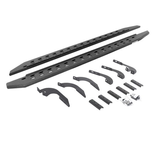 GO RHINO 69443280ST Go Rhino RB20 Slim Running Boards & Brackets | Cab Length, Galvanized Steel, Protective Bedliner Coating | 69443280ST | Fits 2024 Toyota Tacoma Double Cab