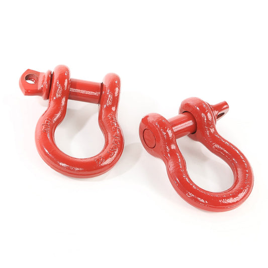 RUGGED RIDGE 11235.08 Rugged Ridge | D-Ring Shackle Kit, 3/4 inch, Red, Steel, Pair | 11235.08