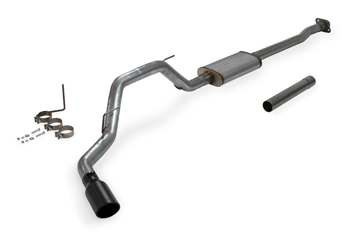FLOWMASTER 717864 Flowmaster 717864 FlowFX Cat-Back Exhaust Kit 3 Inch 409 Stainless Steel 4.5 Inch Black Ceramic Coated 304 Stainless Steel Tip Compatible with 2009-2014 Ford F-150 3.5L Ecoboost 4.6L 5.0L 5.4L