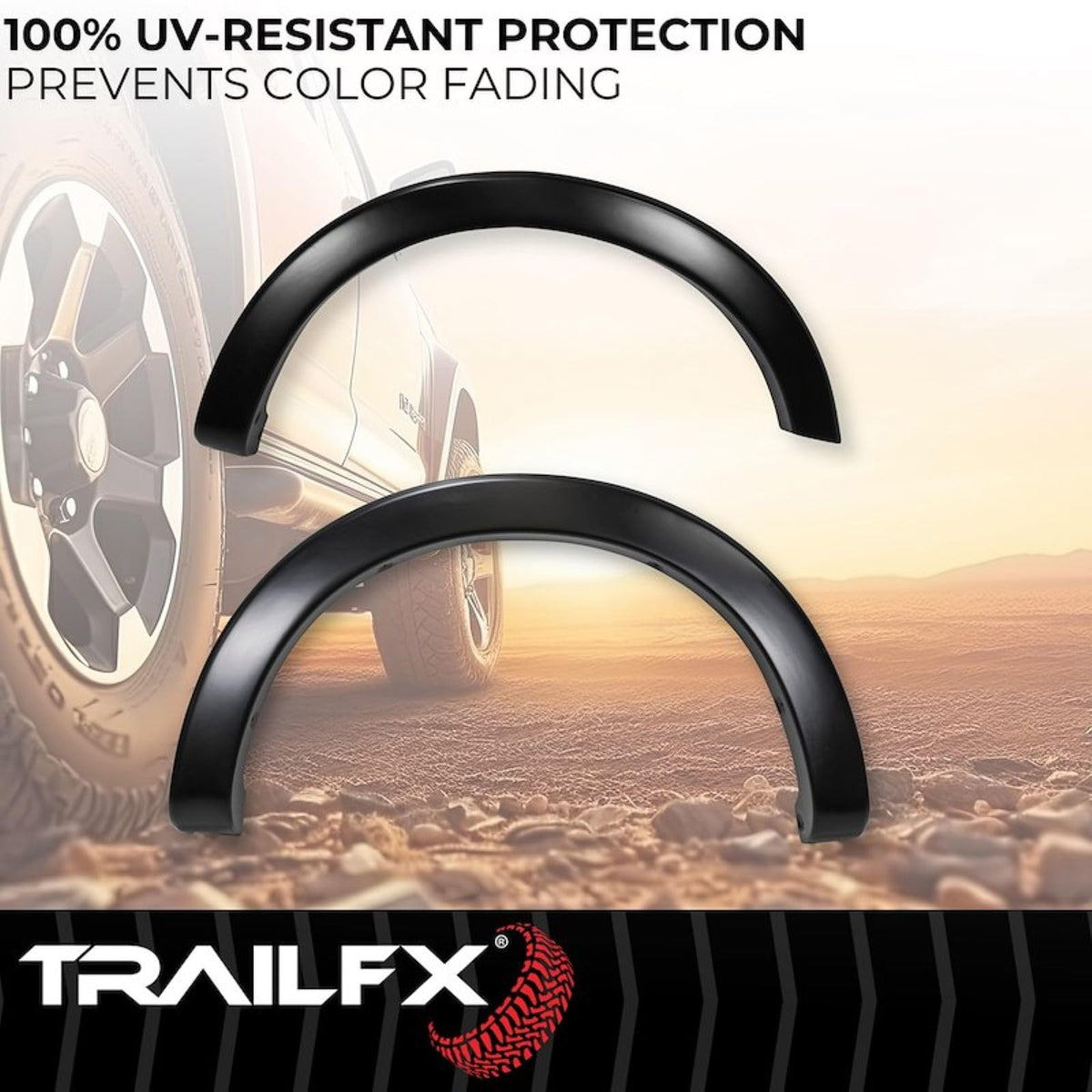 TRAILFX TFF3008OE TrailFX Fender Flare TFF3008OE OE Style Black Smooth Finish 2-1/4 Inch Tire Coverage Polypropylene Fits 2023-2026 Ford F-250/ F-350 Super Duty With Single Rear Wheel