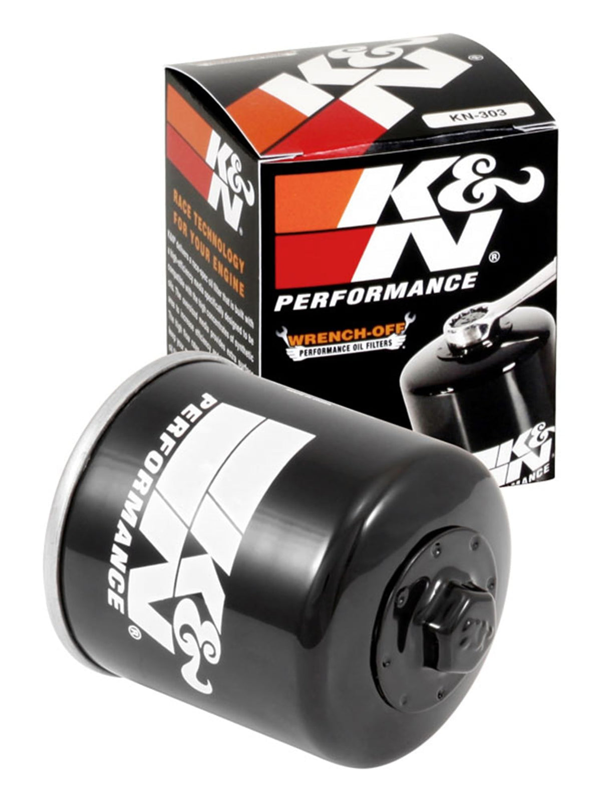K&N FILTER KN-303 K&N Motorcycle Oil Filter: High Performance, Wrench Off Nut, KN-303