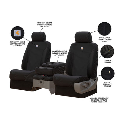 Covercraft SSC3415COBK Covercraft Carhartt Super Dux SeatSaver Custom Seat Covers – SSC3415COBK – 1st Row 40/20/40 Bench Seat – Compatible with 2011-2016 Ford F-250/F-350, 2015-2016 F-450/F-550 – Black
