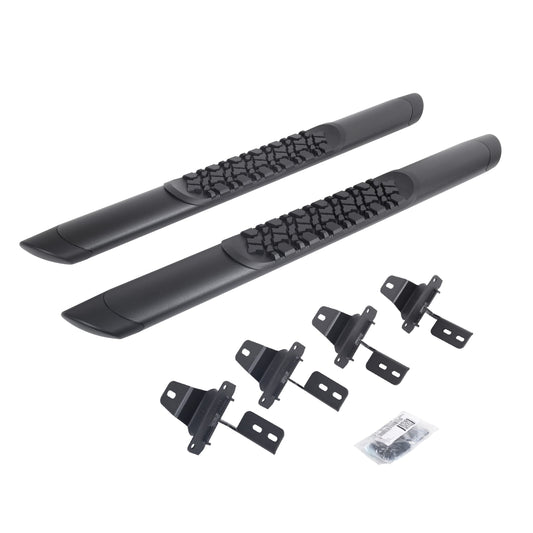 GO RHINO V3492752T Go Rhino V-Series V3 5" Side Steps & Mounting Brackets | Aluminium, Textured Black | V3492752T | Fits 2018-2024 Jeep Wrangler JL, 2-Door